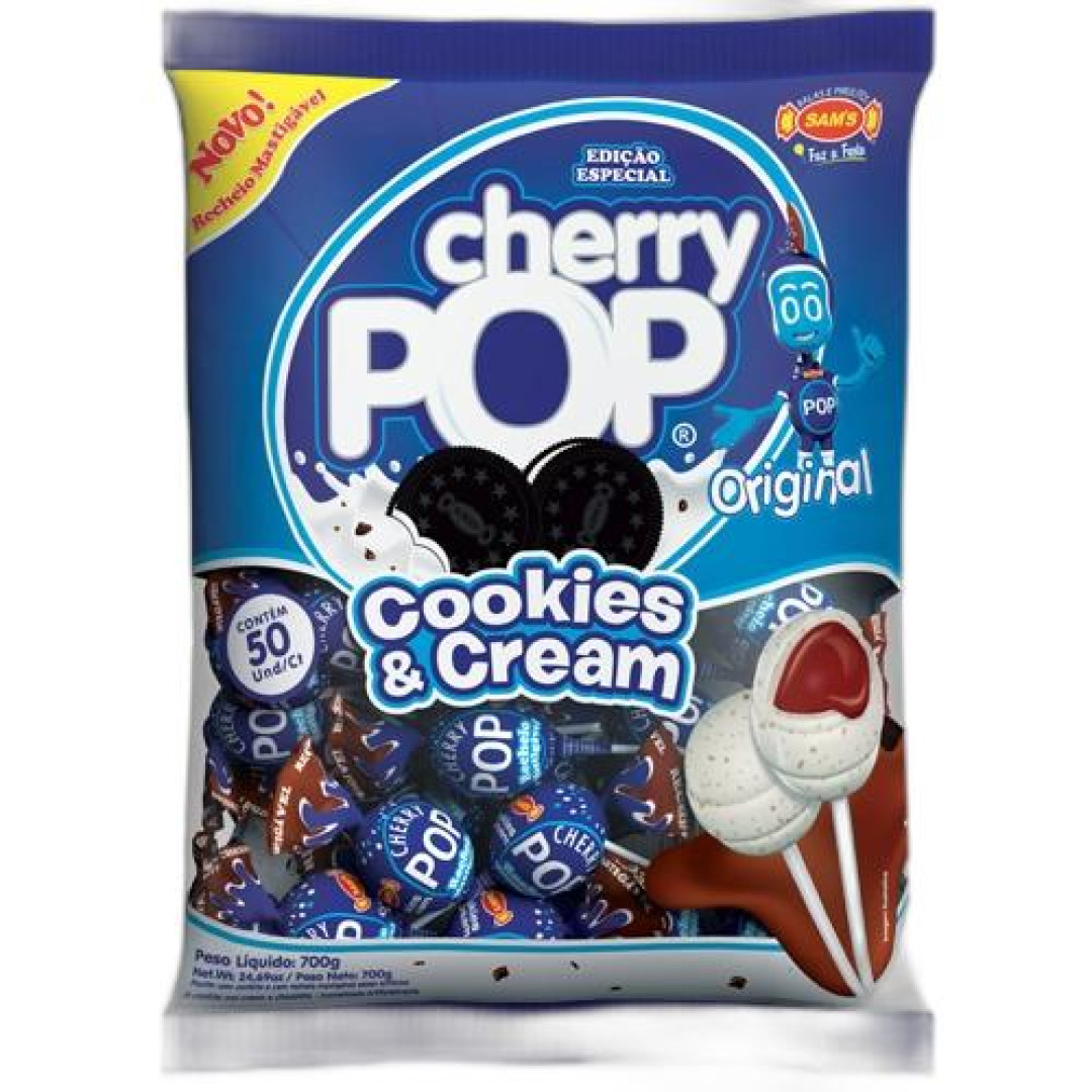 Detalhes do produto Pirl Mast Rech Cherry Pop 50Un Sams Cookies Cream