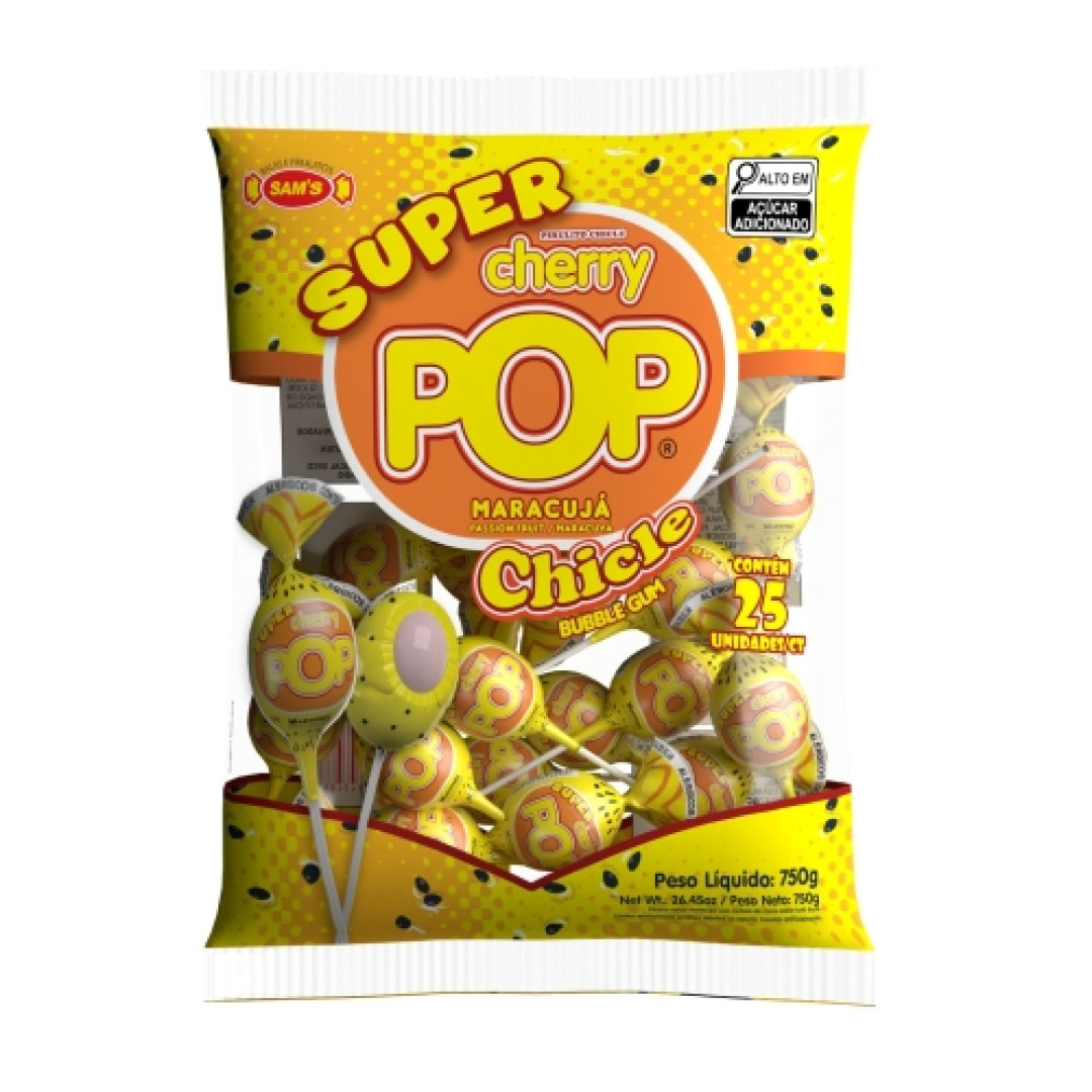 Detalhes do produto Pirl Chicle Cherry Pop Super 25Un Sams Maracuja