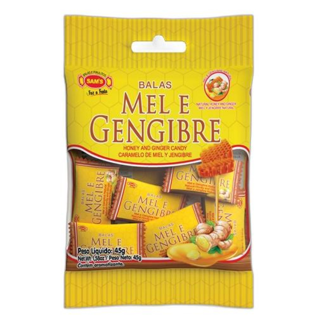 Detalhes do produto Bala Dura 45Gr Sams Gengibre.mel