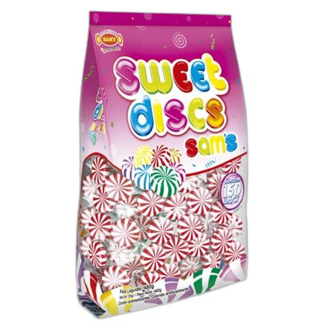 Detalhes do produto Bala Sweet Discs 480Gr Sams Morango