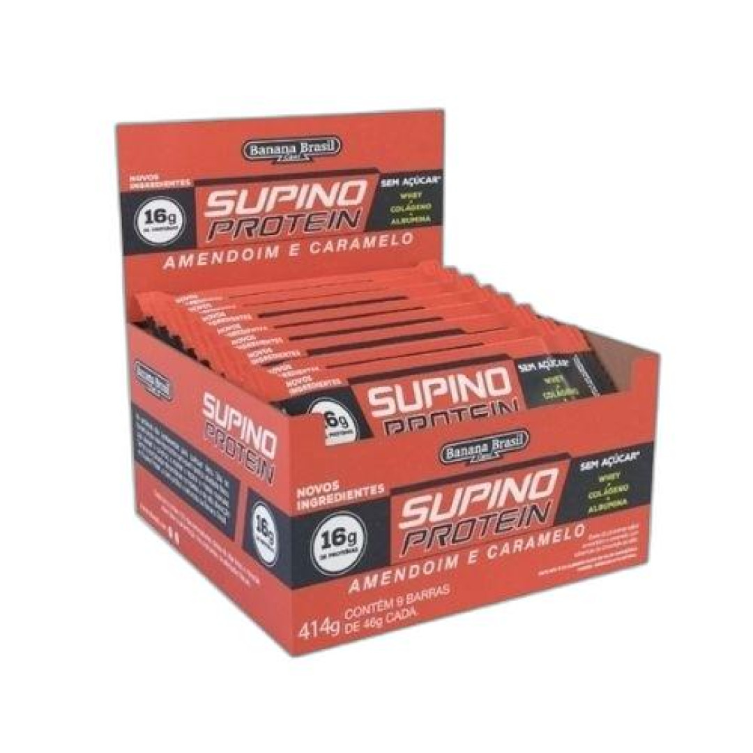 Detalhes do produto Barra Cob Choc Protein Sup Max 46Gr Bana Amendoim.carame