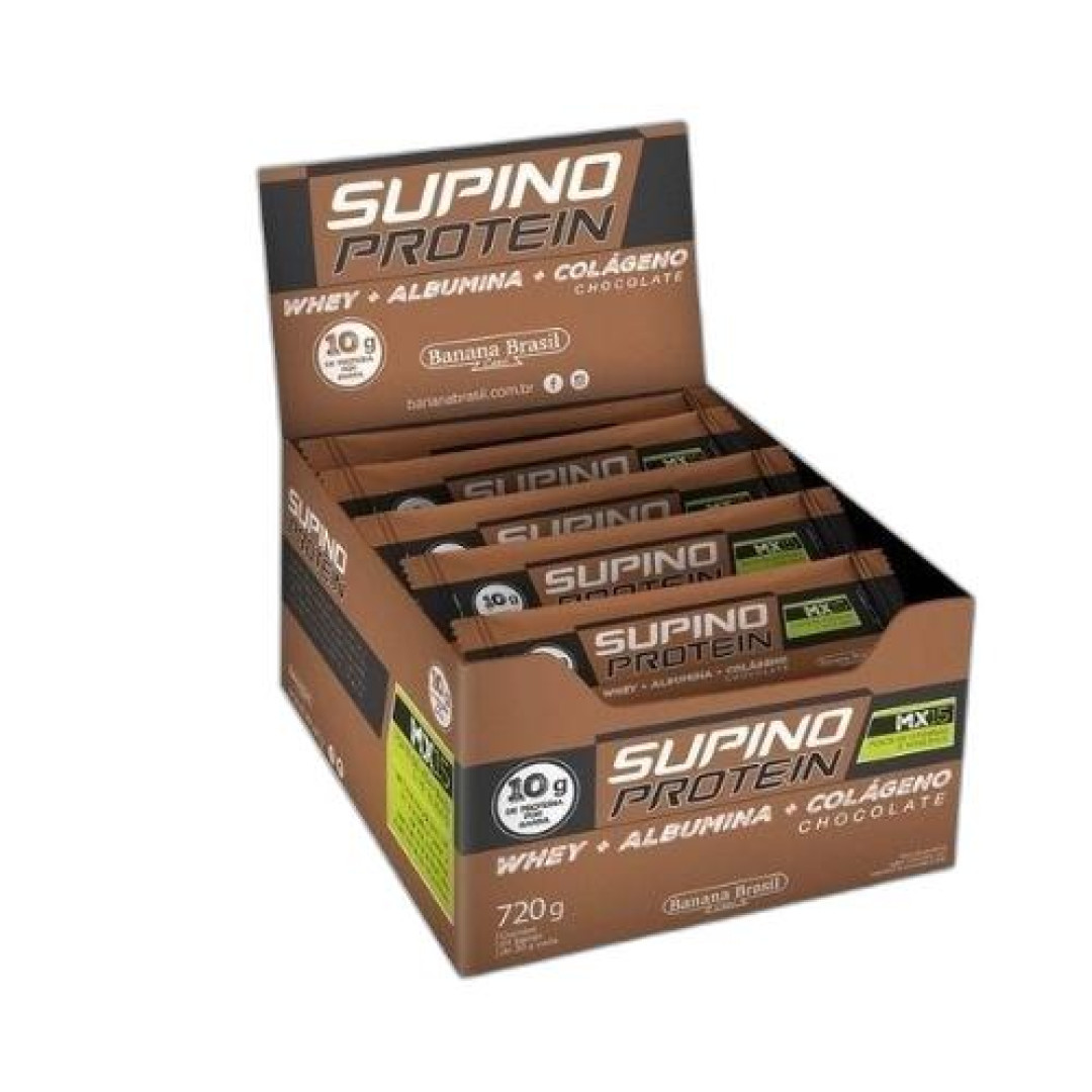 Detalhes do produto Barra Cob Choc Protein Supino 30Gr Banan Chocolate
