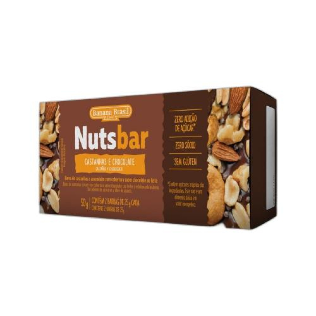 Detalhes do produto Barra De Castanhas Nutsbar 02X25Gr Banan Choc.castanha