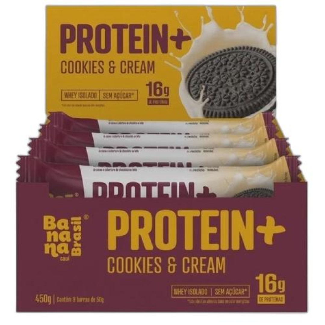 Detalhes do produto Barra Proteina 09 X 50G Banana Brasil Cookies Cream