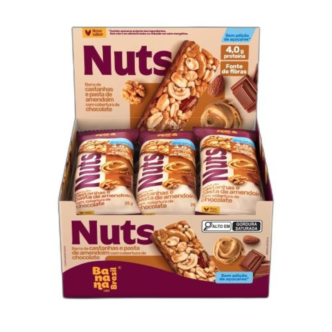 Detalhes do produto Barra De Castanhas Nuts 12X25Gr Banana B Pasta Amendoim