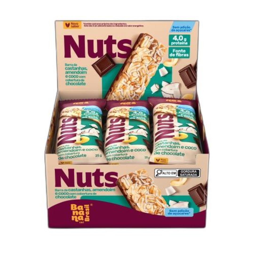 Detalhes do produto Barra De Castanhas Nuts 12X25Gr Banana B Amen.coco.choc