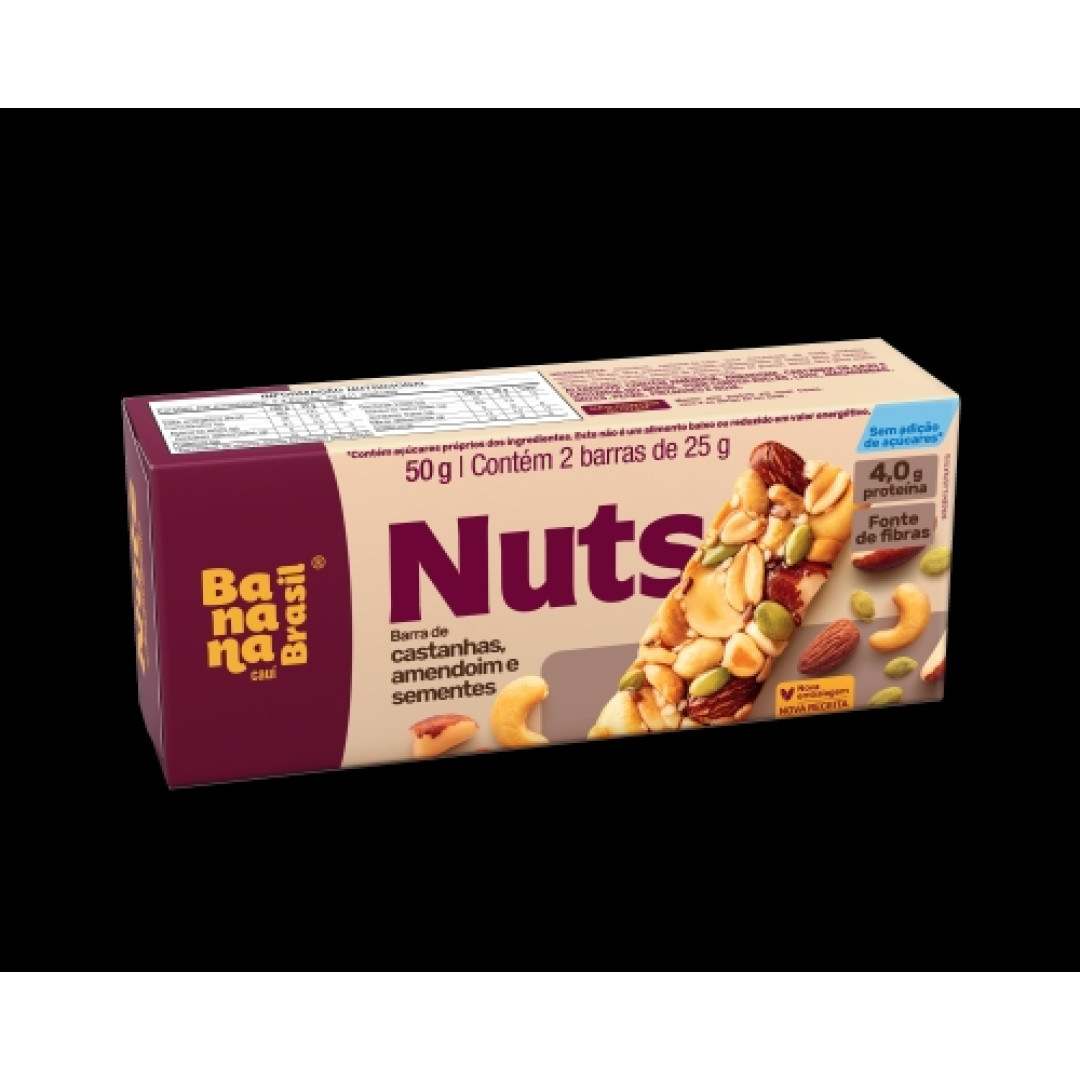 Detalhes do produto Barra De Castanhas Nuts 2X25Gr Banana B Amendoim.sement