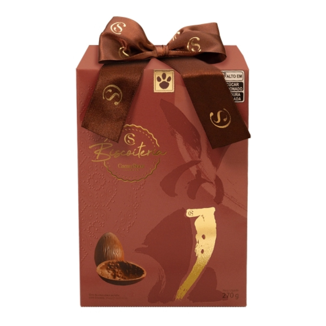 Detalhes do produto Ovo Pascoa Biscoiteria 270Gr Caca Ao Leite