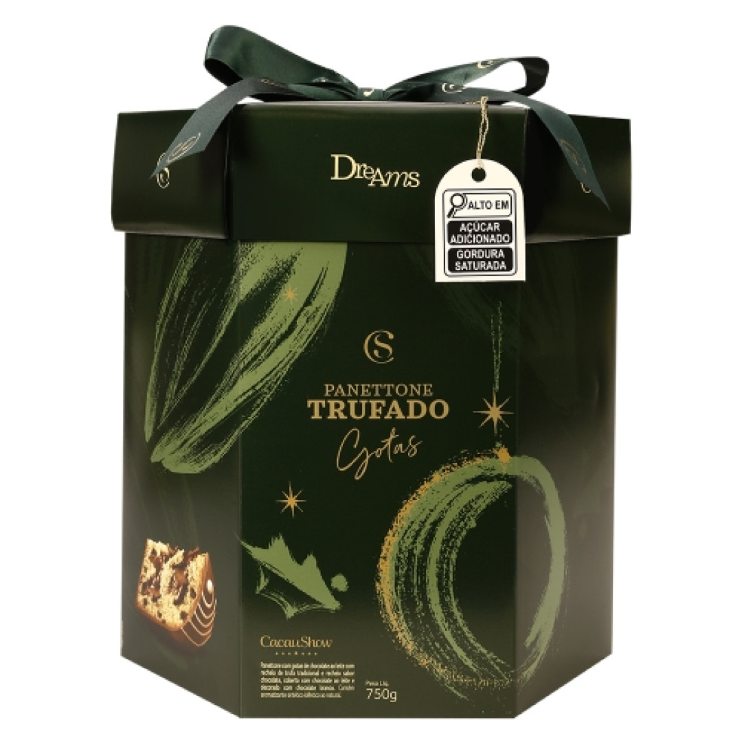 Detalhes do produto Panetone Trufado Dreams 750Gr Cacau Show Gotas Choc