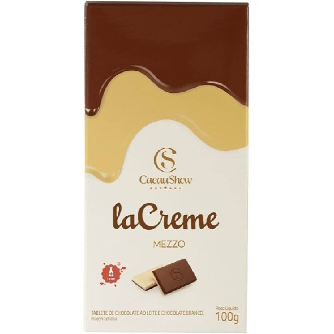 Detalhes do produto Choc Lacreme Mezzo 100Gr Cacau Show Ao Lei.choc Bco