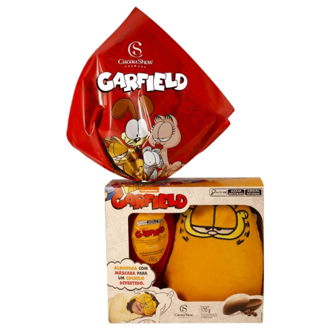 Detalhes do produto Ovo Pascoa Garfield Almofa 170G Cacau Sh Ao Leite