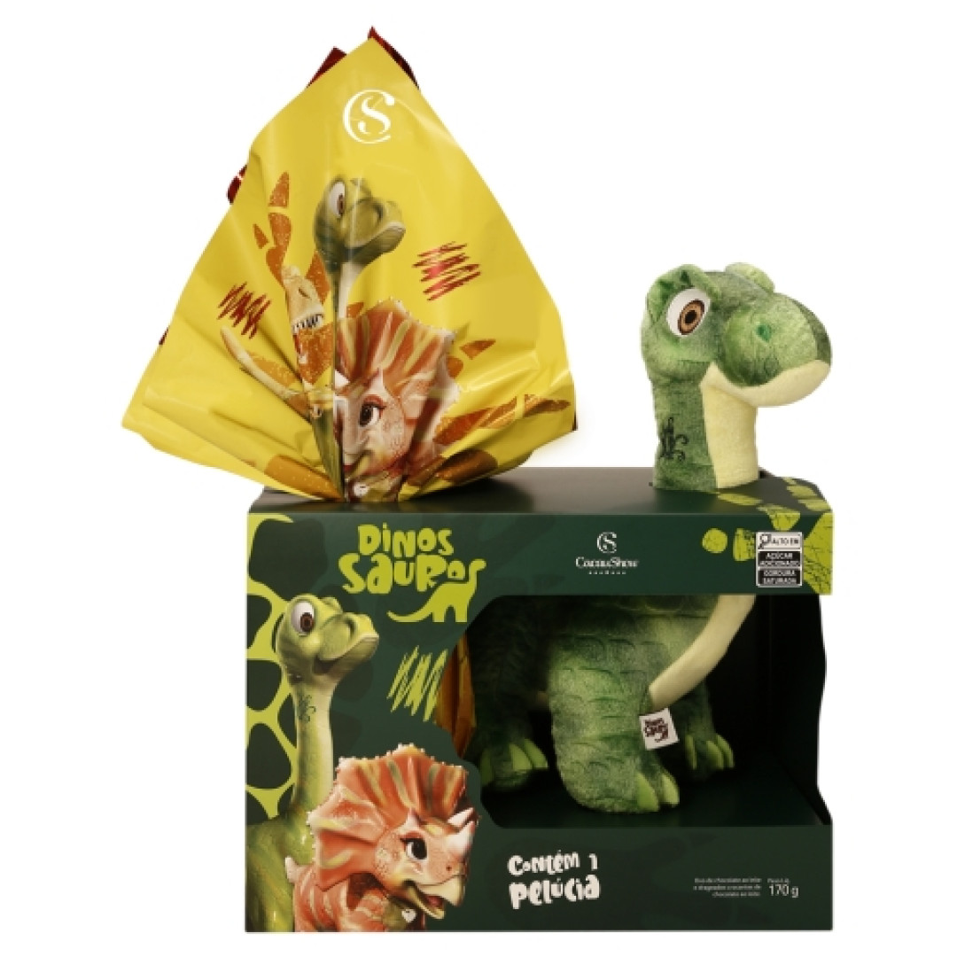 Detalhes do produto Ovo Pascoa Dinossauro Dylan Pelucia 170G Ao Leite