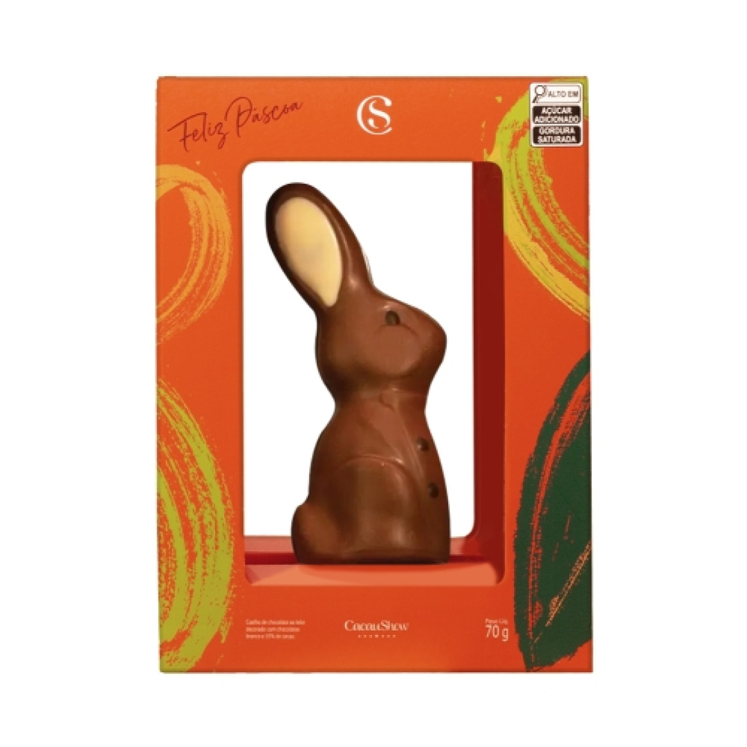 Detalhes do produto Choc Coelho Artesanal 70Gr Cacau Show Ao Leite