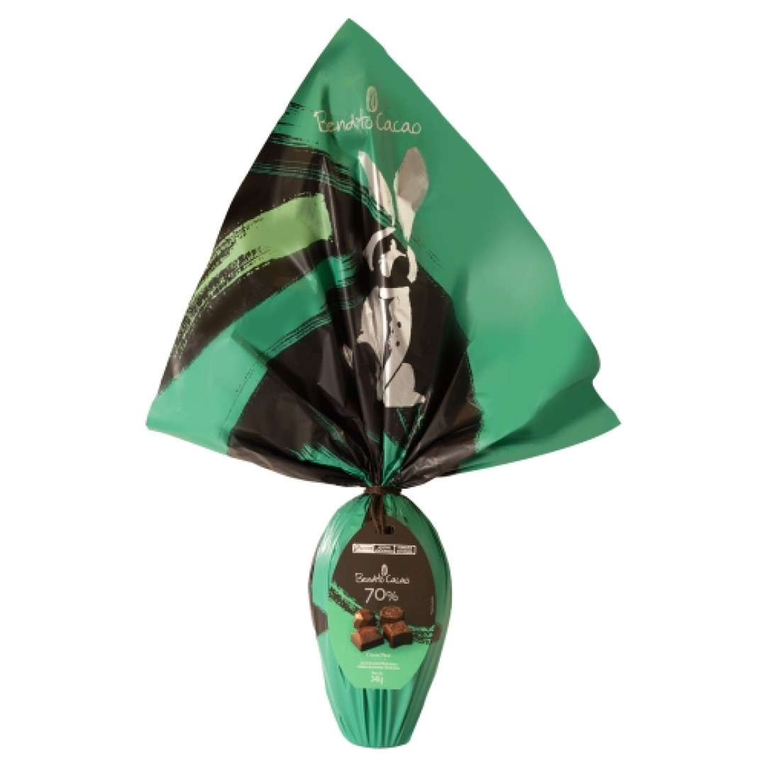 Detalhes do produto Ovo Pascoa Bendito Cacao 70% 348Gr Caca Amargo