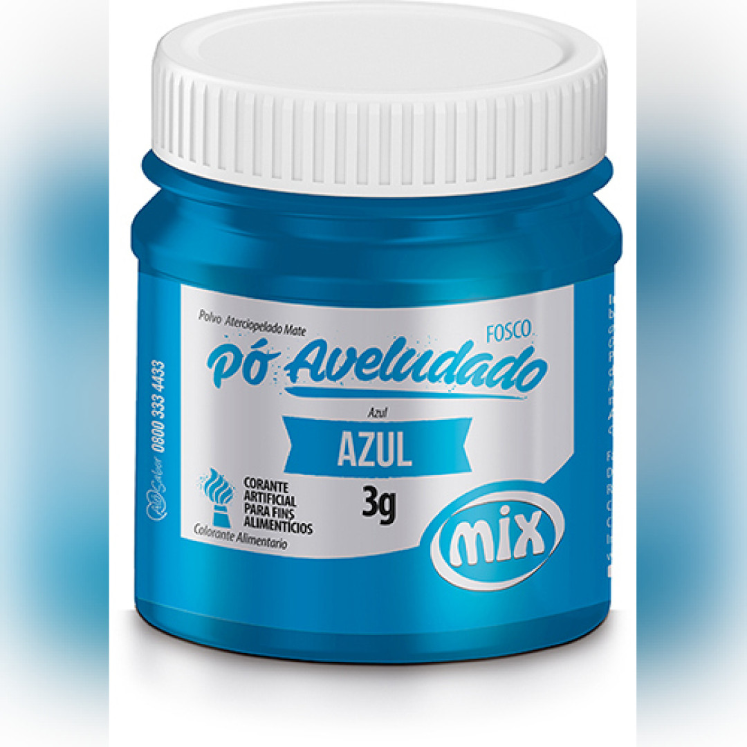 Detalhes do produto X Corante Po Aveludado 3Gr Mix Azul