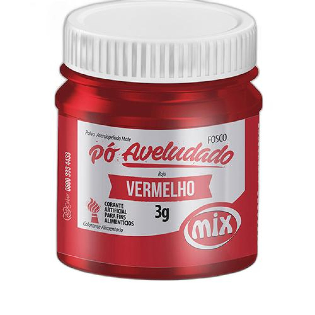 Detalhes do produto X Corante Po Aveludado 3Gr Mix Vermelho