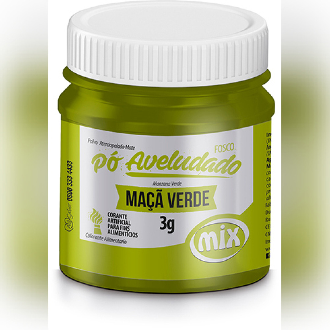 Detalhes do produto X Corante Po Aveludado 3Gr Mix Maca Verde