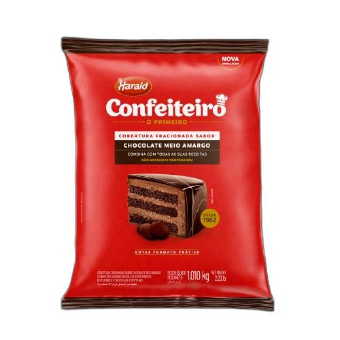 Detalhes do produto Cobert Frac Gotas Confeit 1,01Kg Harald Meio Amargo