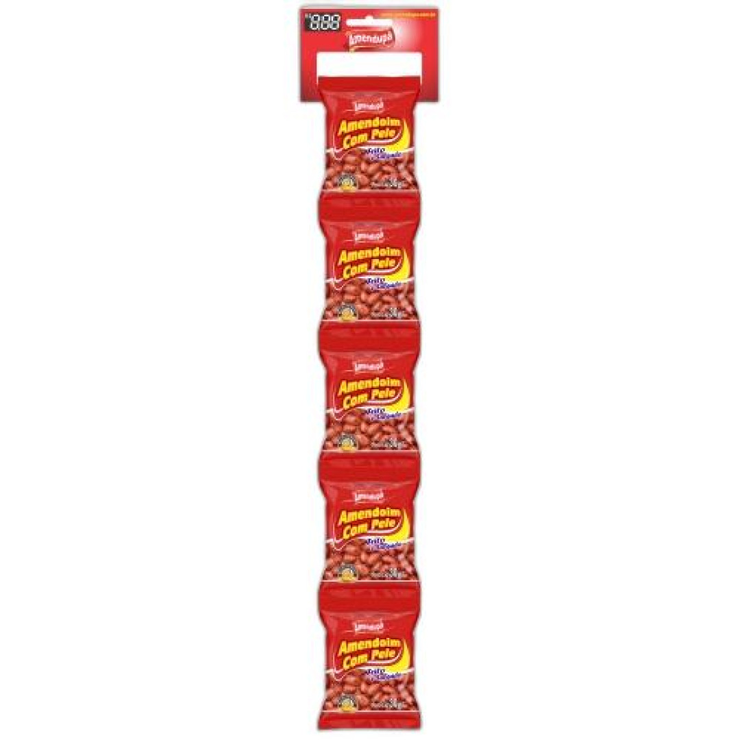 Detalhes do produto Amendoim Frito Ct 05X30Gr Amendupa Com Pele