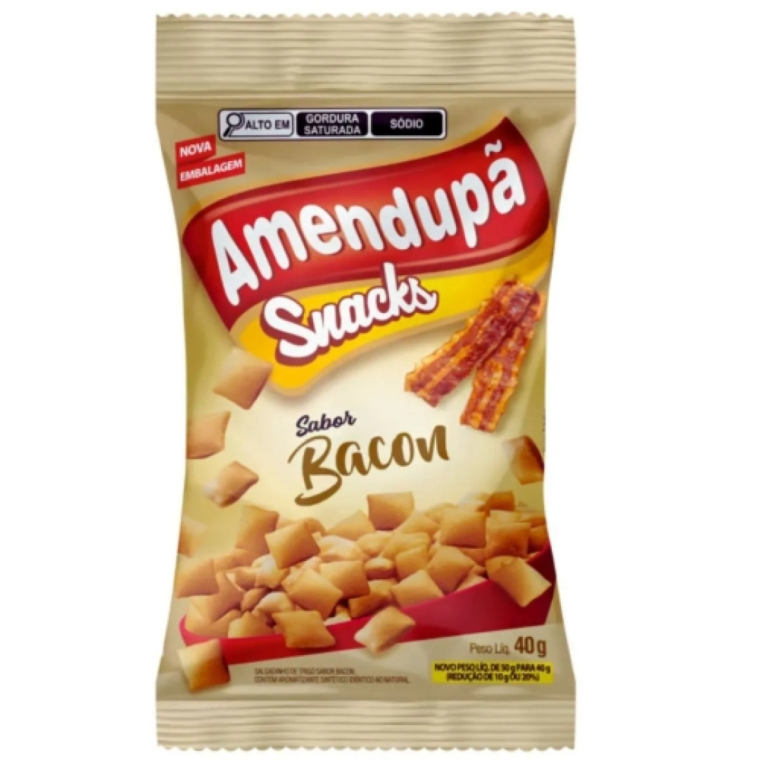 Detalhes do produto Salg Snacks 40G Amendupa. Bacon