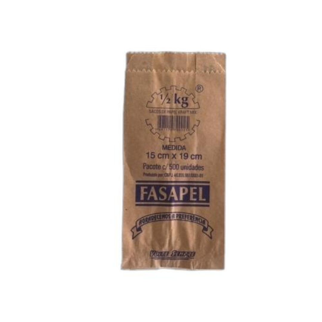 Detalhes do produto Saco Kraft 1.2Kg 500Un Fasapel .
