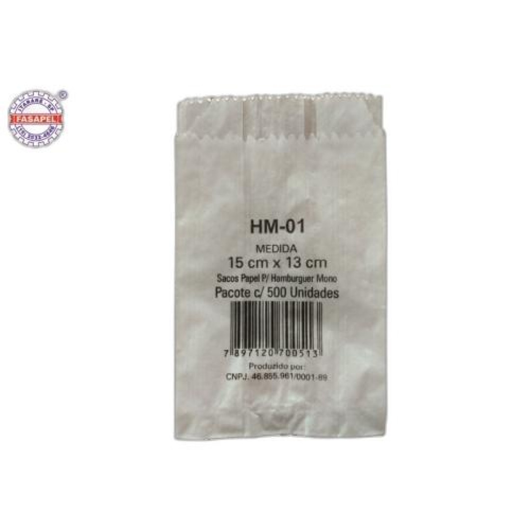 Detalhes do produto Saco Hamburguer 15X13 500Un Fasapel .