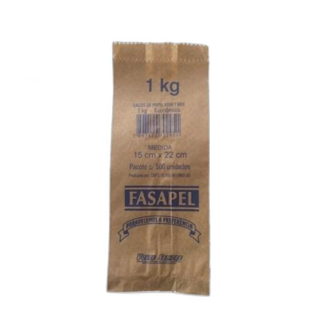 Detalhes do produto Saco Kraft Mix Econo 1Kg 500Un Fasapel .
