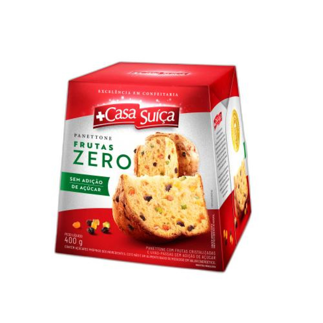 Detalhes do produto Panetone Zero Acucar  400Gr Casa Suica Frutas Cristali