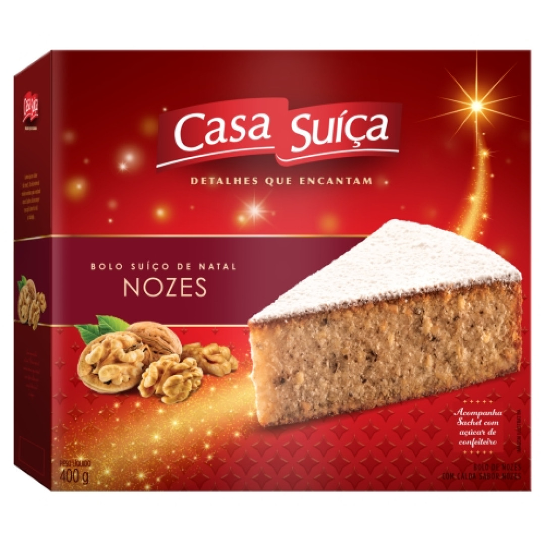 Detalhes do produto Bolo De Natal 400Gr Casa Suica Nozes