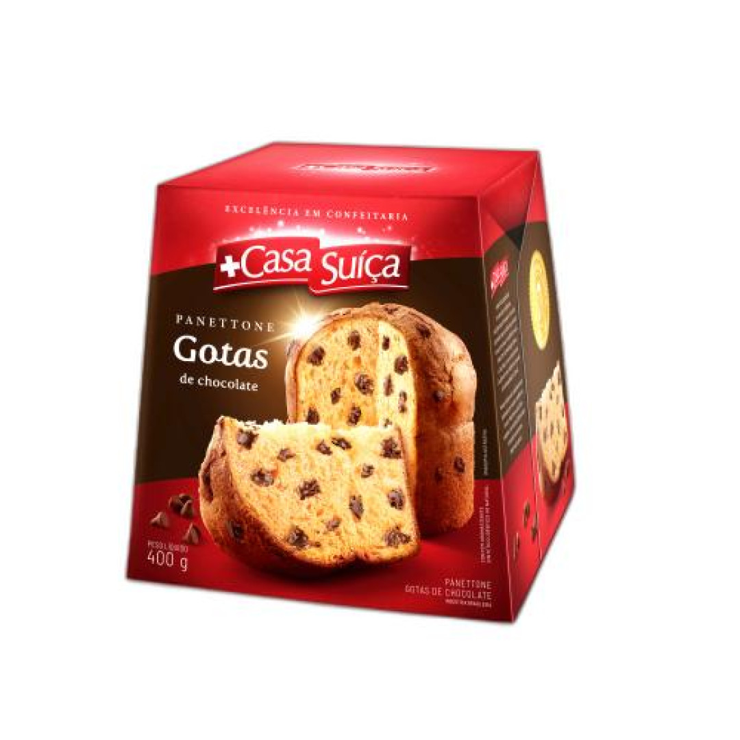 Detalhes do produto Panetone 400Gr Casa Suica Gotas Choc