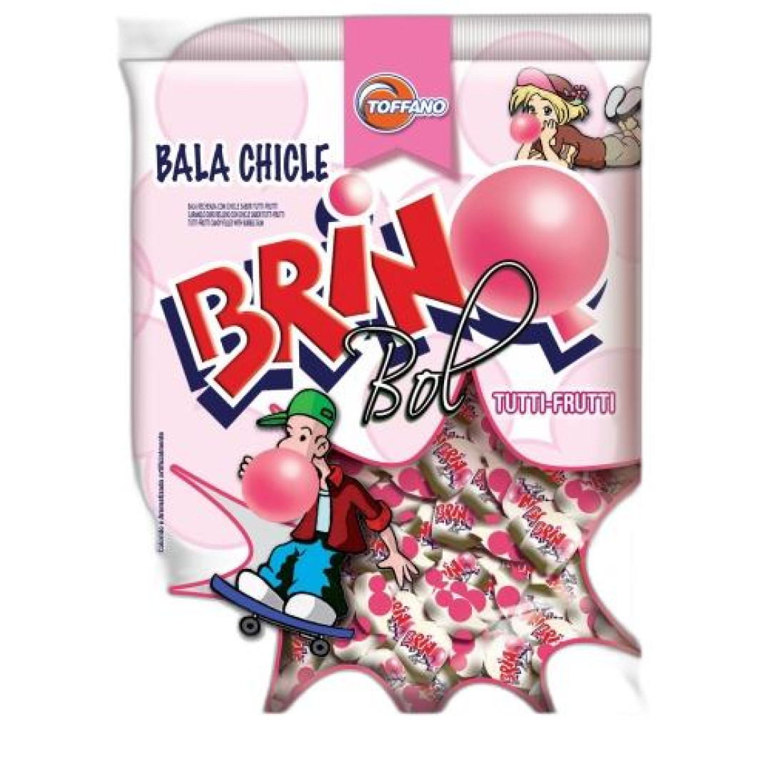 Detalhes do produto Bala Dura Chicle Brinq Bol 50Gr Toffano Tutti Frutti