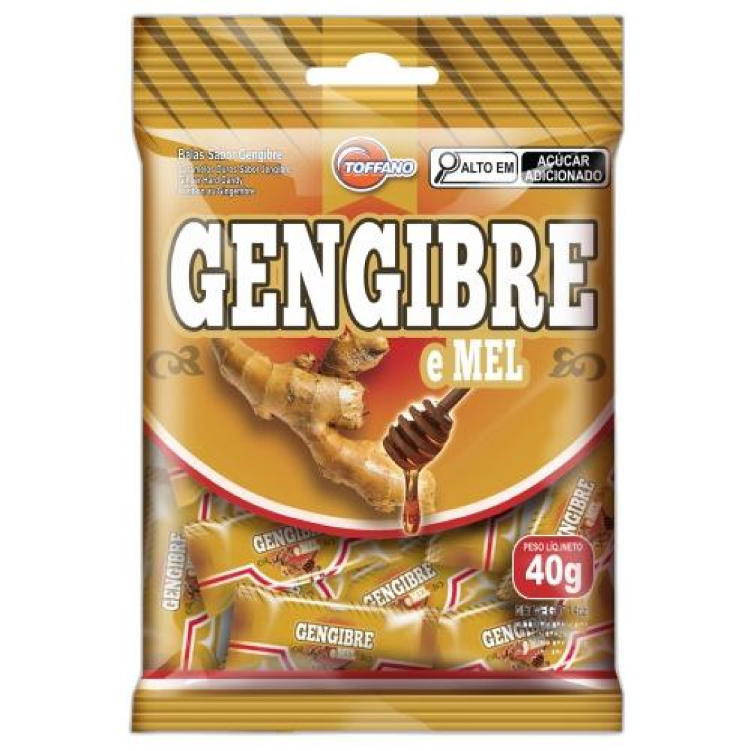 Detalhes do produto Bala Dura 40Gr Toffano Mel.gengibre