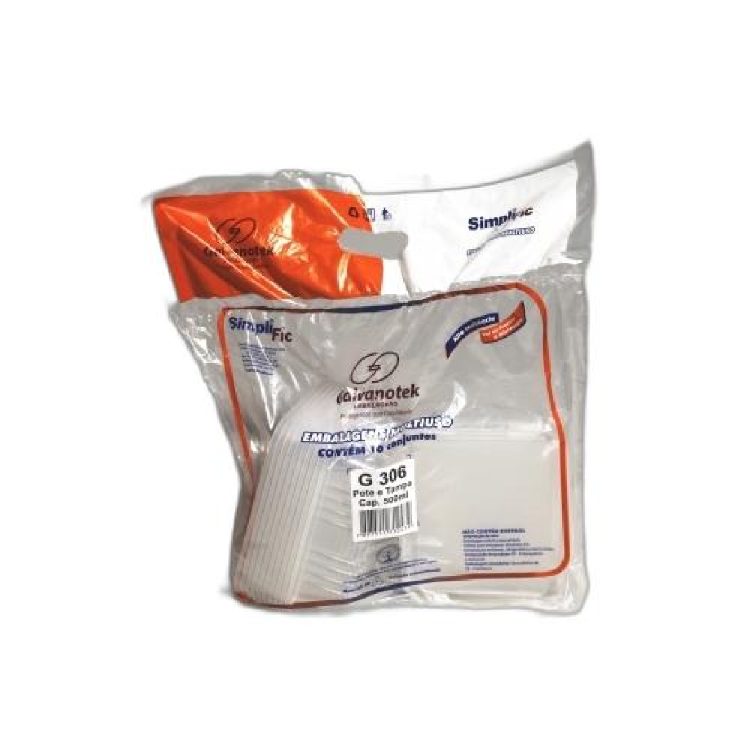 Detalhes do produto Pote Tampa Ret G306 10X500Ml Galvanotek Transparente