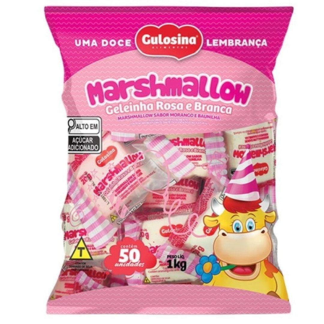 Detalhes do produto Marshmallow Embr 50X20Gr Gulosina Rosa.branco