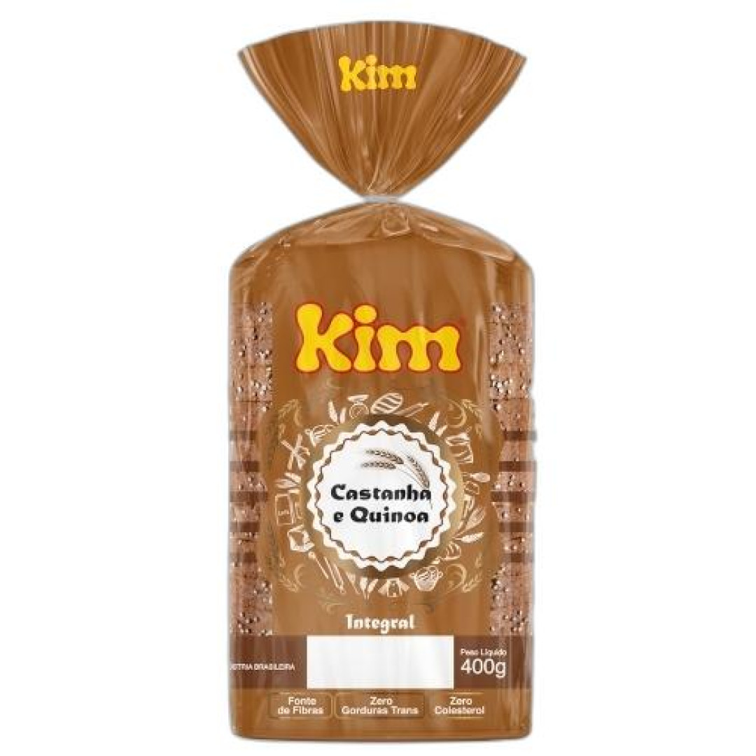 Detalhes do produto Pao Forma Integral 400Gr Kim Paes Castanha Quinoa
