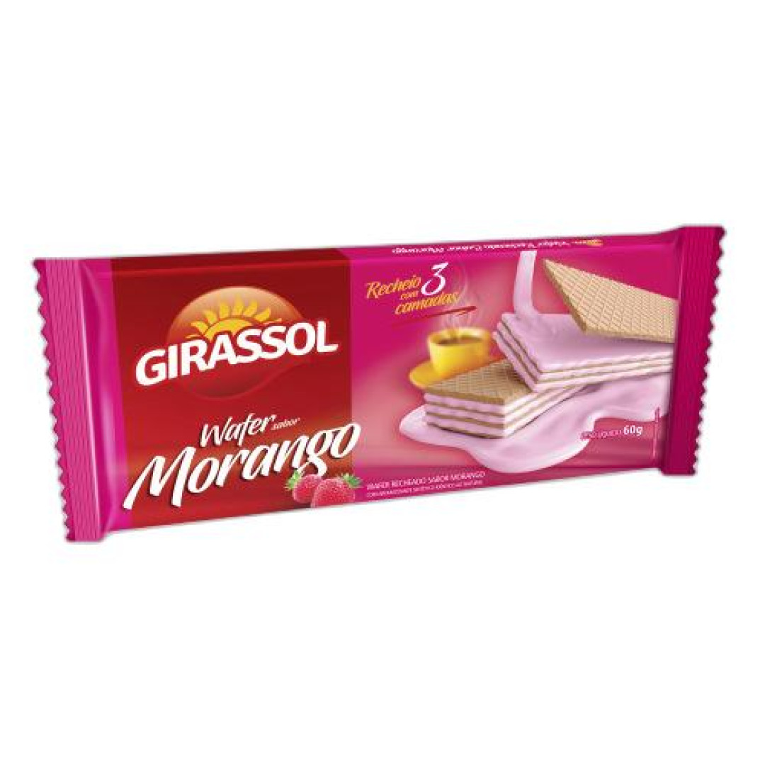Detalhes do produto Bisc Wafer 60Gr Girassol Morango