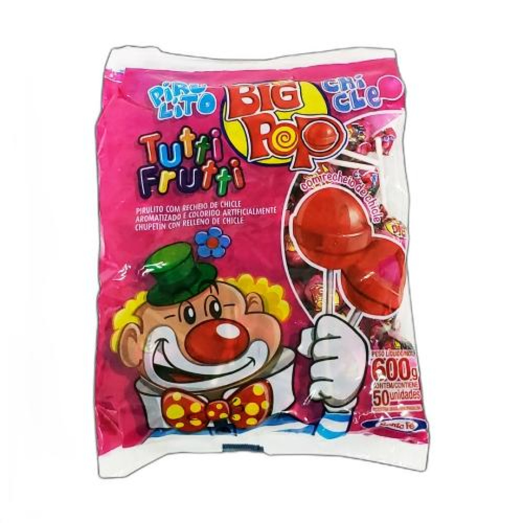 Detalhes do produto Pirl Chicle Big Pop 500Gr Sta Fe Tutti Frutti