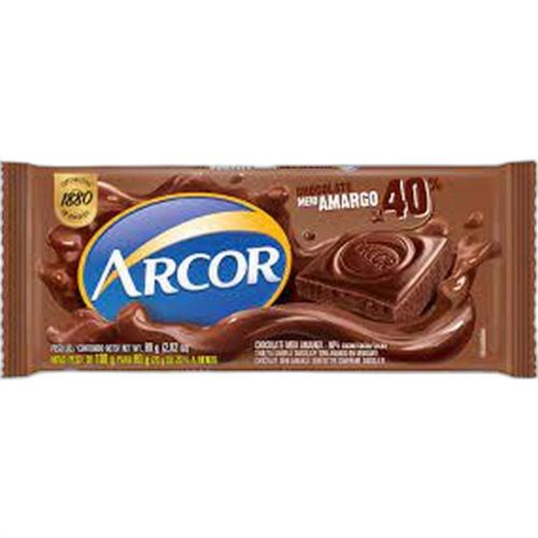 Detalhes do produto Choc 80Gr Arcor Meio Amargo