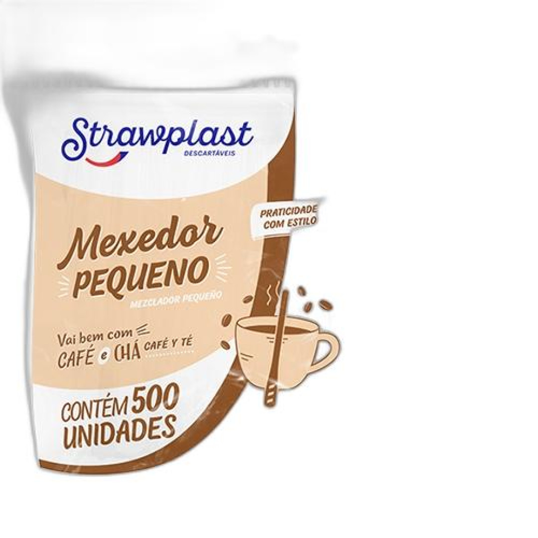 Detalhes do produto X Mexedor Cafe 7,5Cm 500Un Strawplast  Cristal