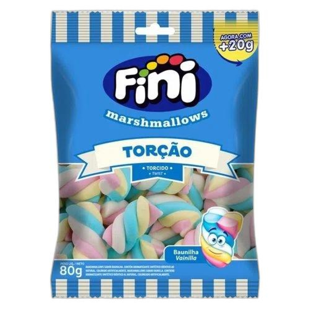 Detalhes do produto Marshmallow Torcao Colorido 80Gr Fini Baunilha