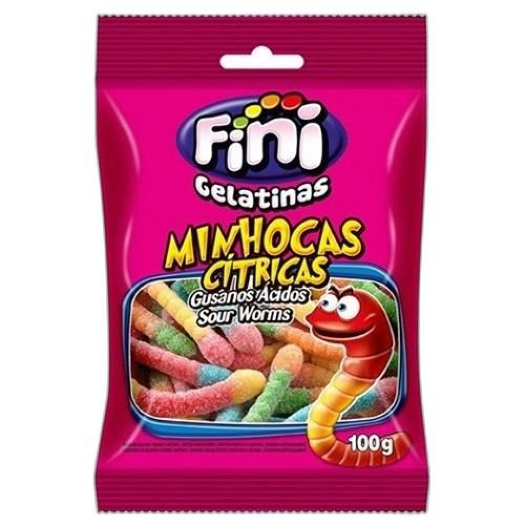 Detalhes do produto Bala Gelatina Minhoca Citrica 80Gr Fini Citrico