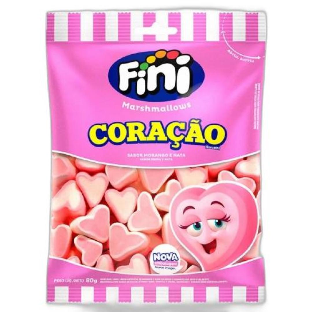 Detalhes do produto Marshmallow Coracao 80Gr Fini Mor.nata