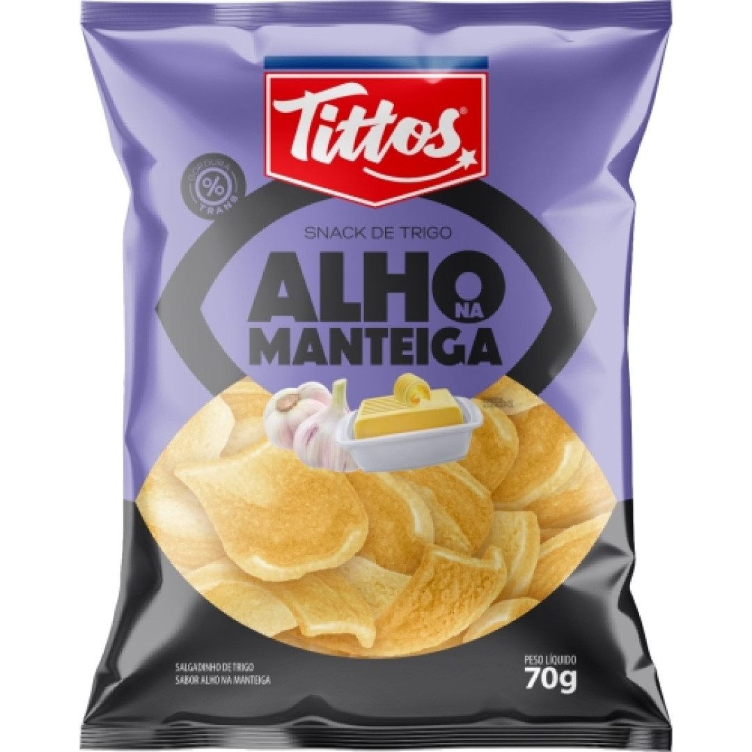 Detalhes do produto Salg Snack 70Gr Tittos Alho.manteiga