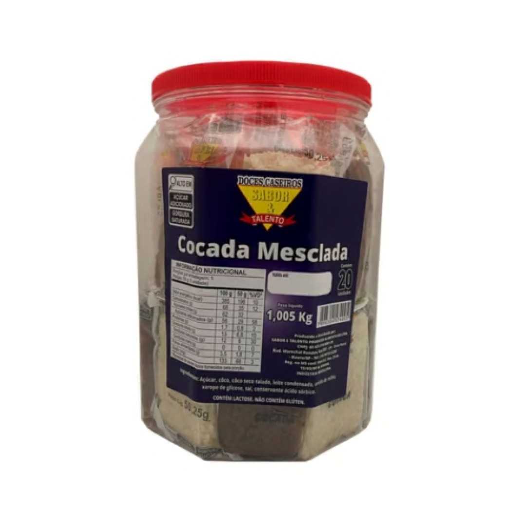 Detalhes do produto Cocada Embr Pt 20X50Gr Sabor Talento Cocada Mista