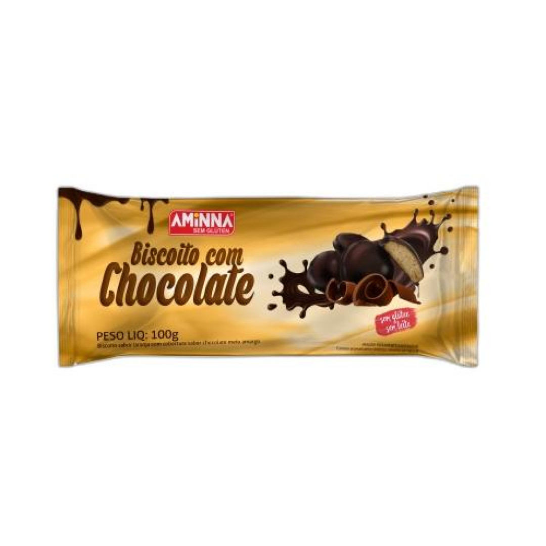 Detalhes do produto Bisc Com Chocolate 100Gr Aminna Laranja.chocola