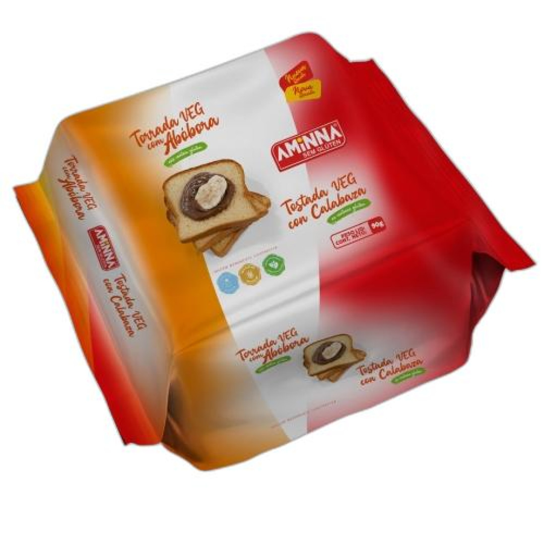 Detalhes do produto Torrada Veg 90Gr Aminna Abobora