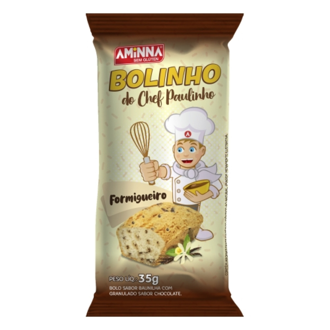 Detalhes do produto Bolinho S Gluten 35Gr Aminna Formigueiro