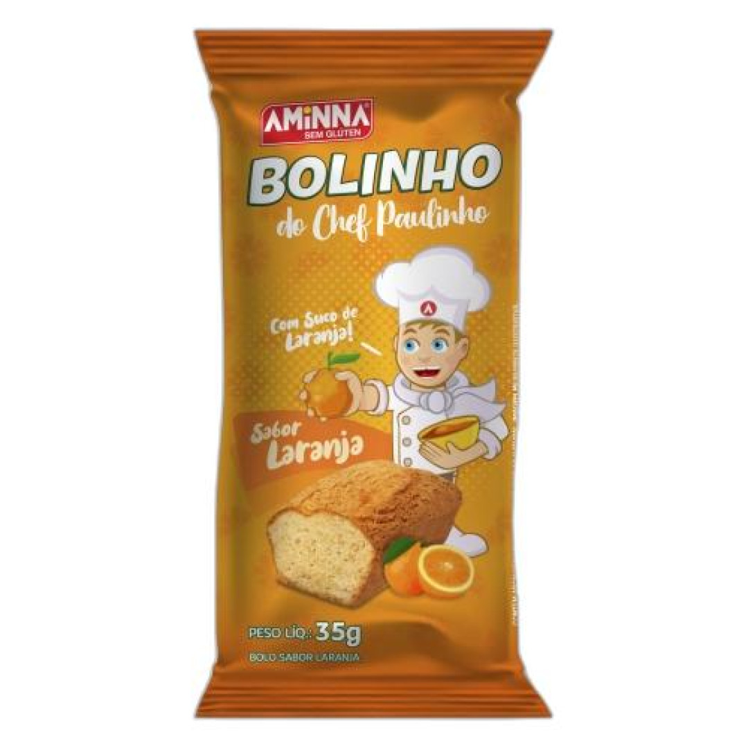 Detalhes do produto Bolinho S Gluten 35Gr Aminna Laranja