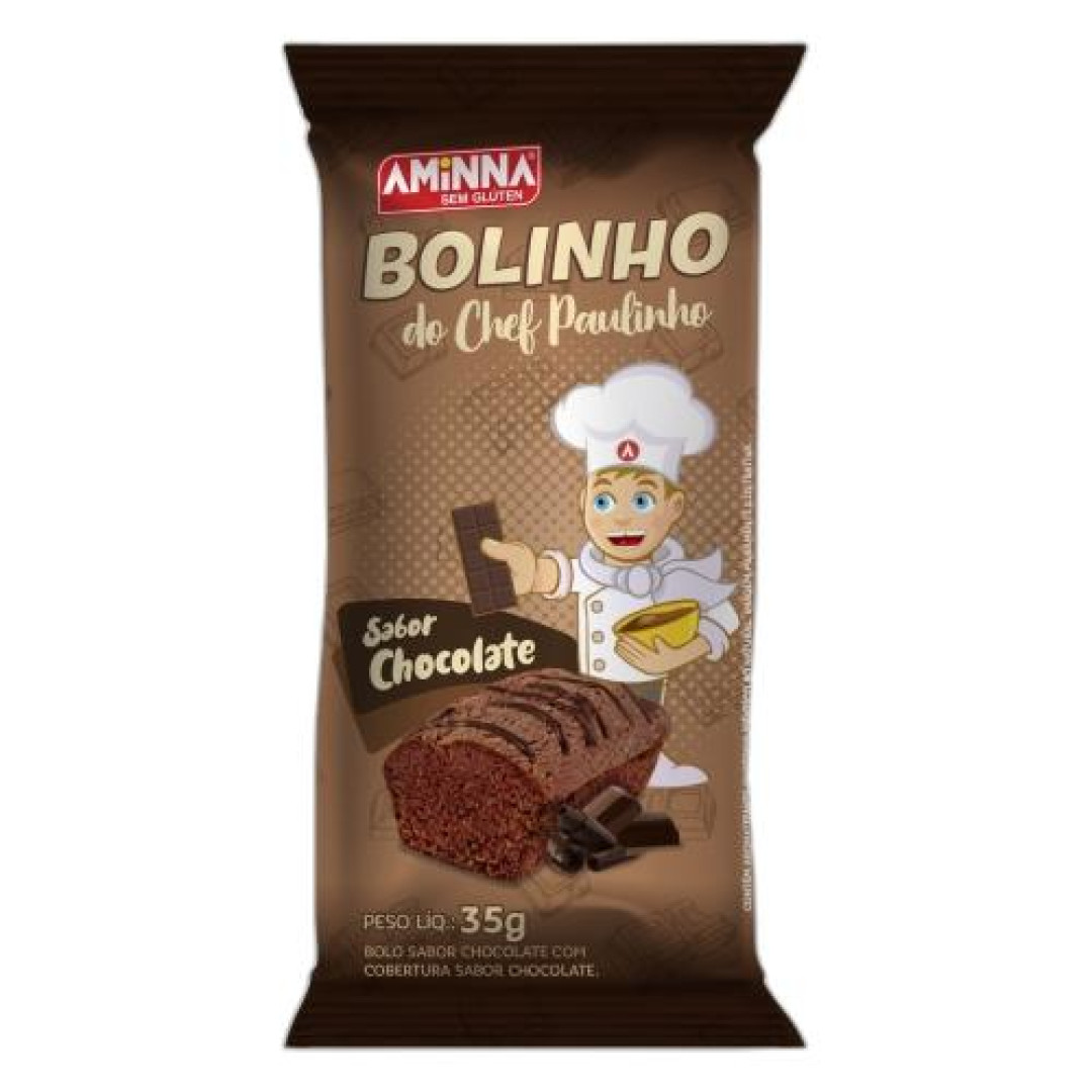 Detalhes do produto Bolinho S Gluten 35Gr Aminna Chocolate