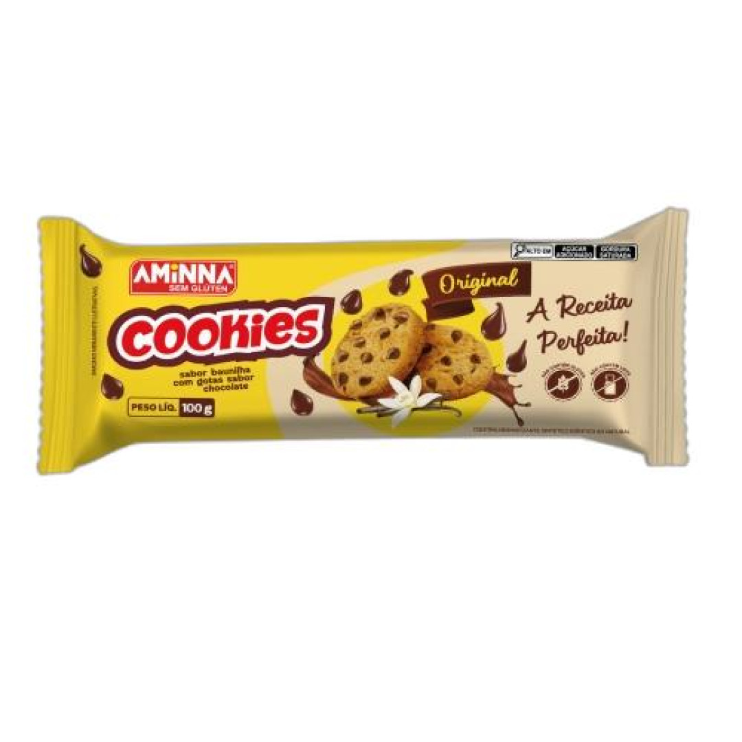 Detalhes do produto Bisc Cookies 100Gr Aminna Baunilha